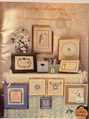 Loving Memories Cross Stitch Pattern Book Special Occasions Alphabets VTG 1982